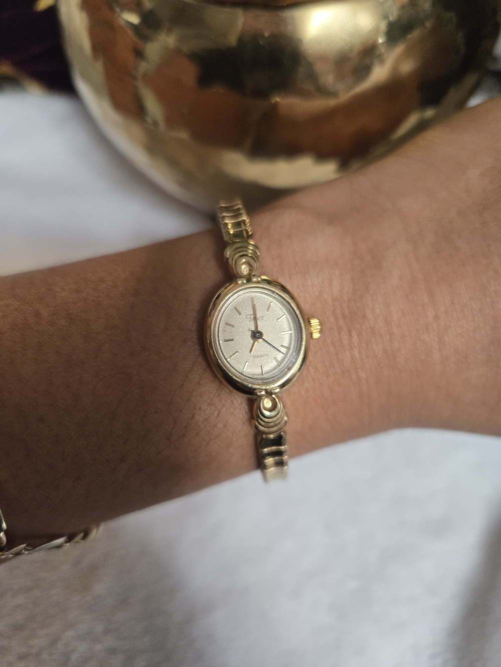 Timex Gold-Tone Oval Women's Bracelet Watch